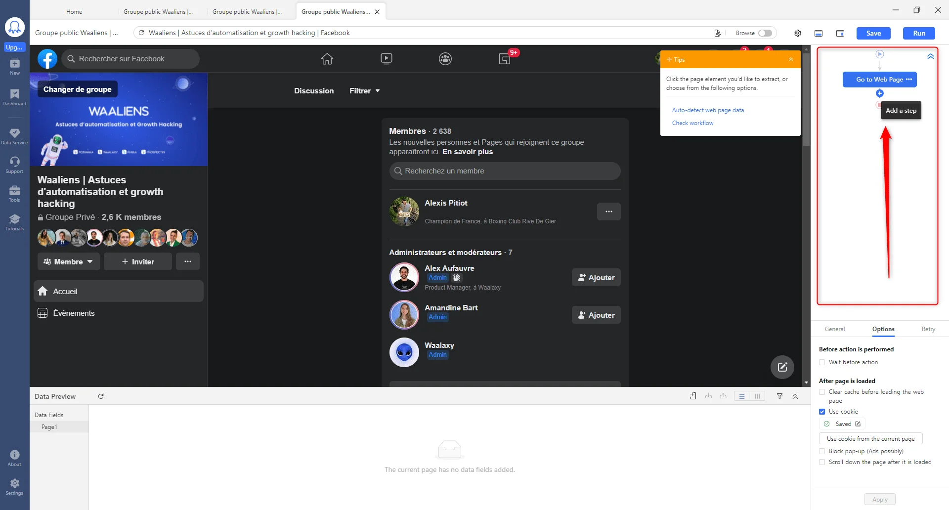 Groupe Facebook Waaliens automatisation