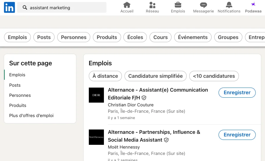 indeed vs LinkedIn - Interfaz de LinkedIn