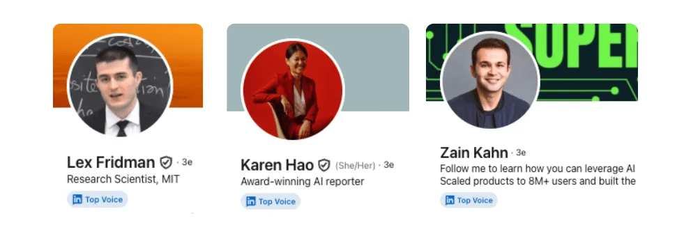 LinkedIn AI Top Voices da seguire.