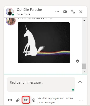 Gifs in private messages on LinkedIn
