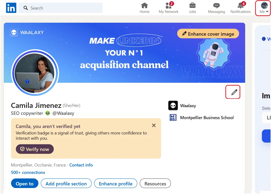 ligar-se ou seguir no LinkedIn