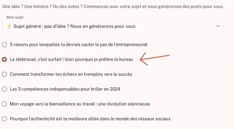 générateur de post LinkedIn - générateur kawaak