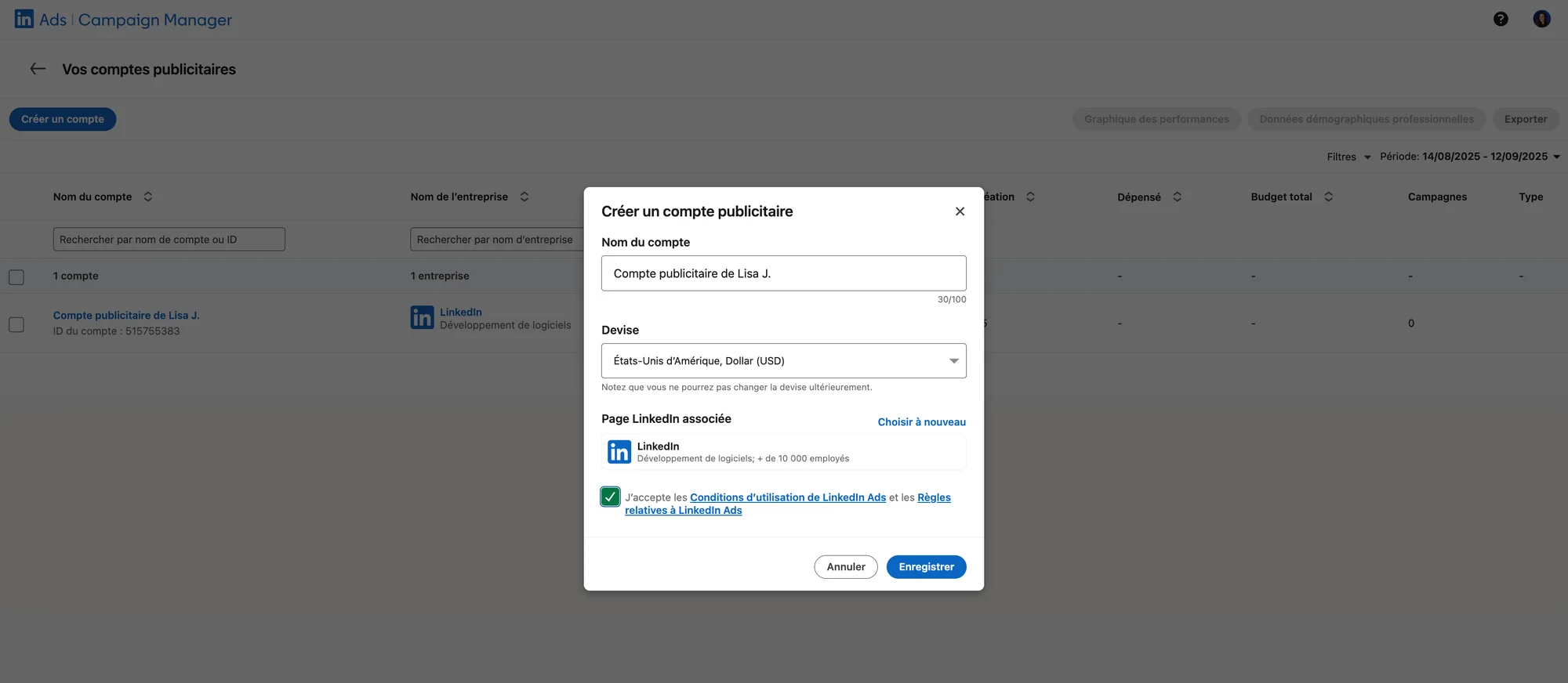 Créer une campagne publicitaire Lead Gen Forms.