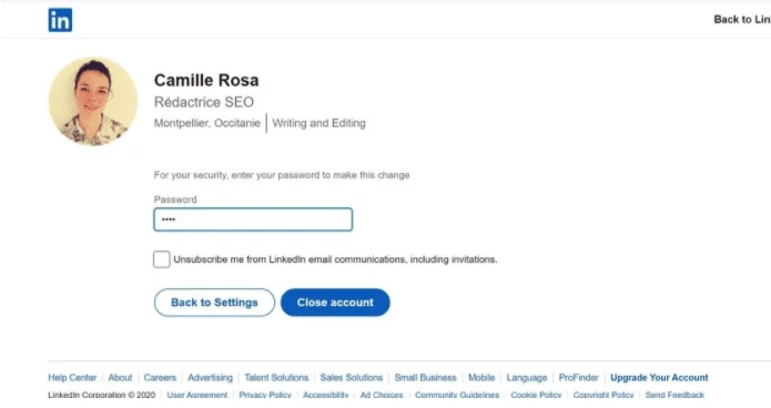 Click on Close account