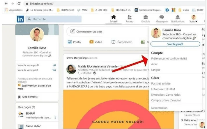 Preferenze e privacy di LinkedIn