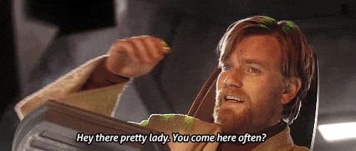 Hey there, pretty lady. You come here often? #starwars #obiwan ...