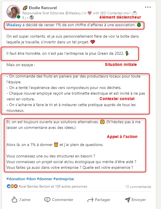 Linkedin post example