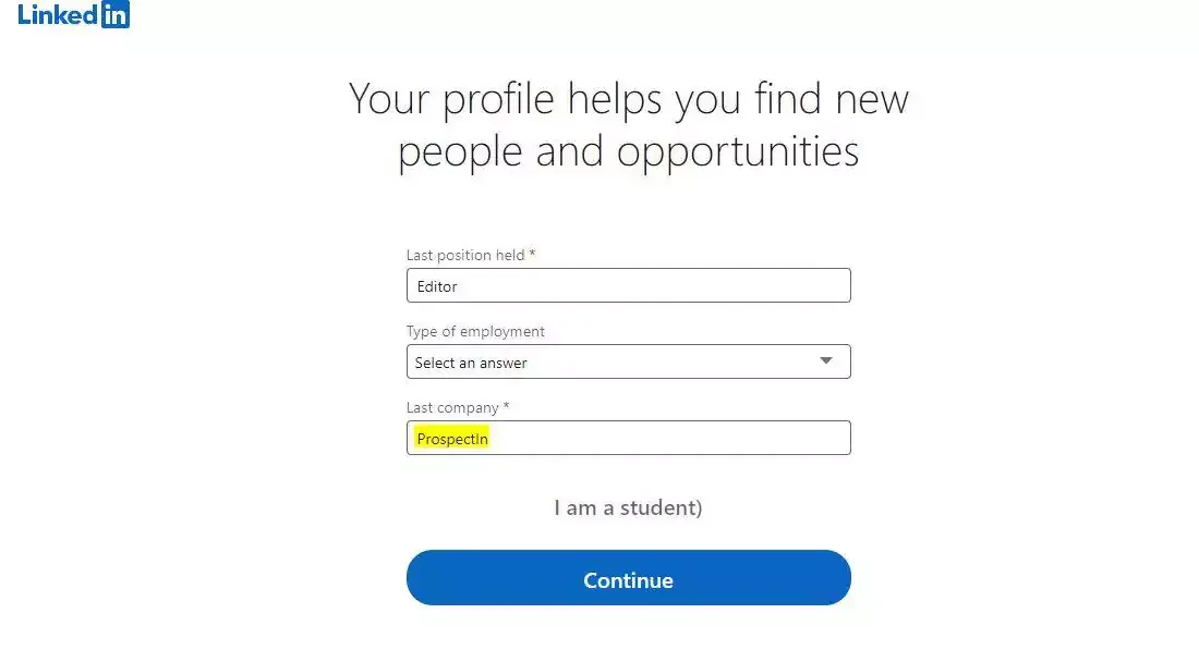 create a new account in linkedin