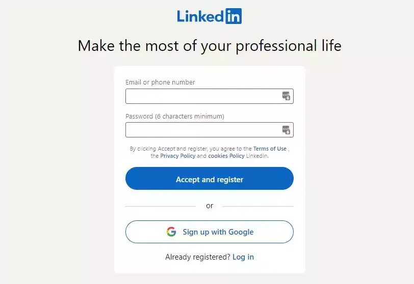 create a new account in linkedin