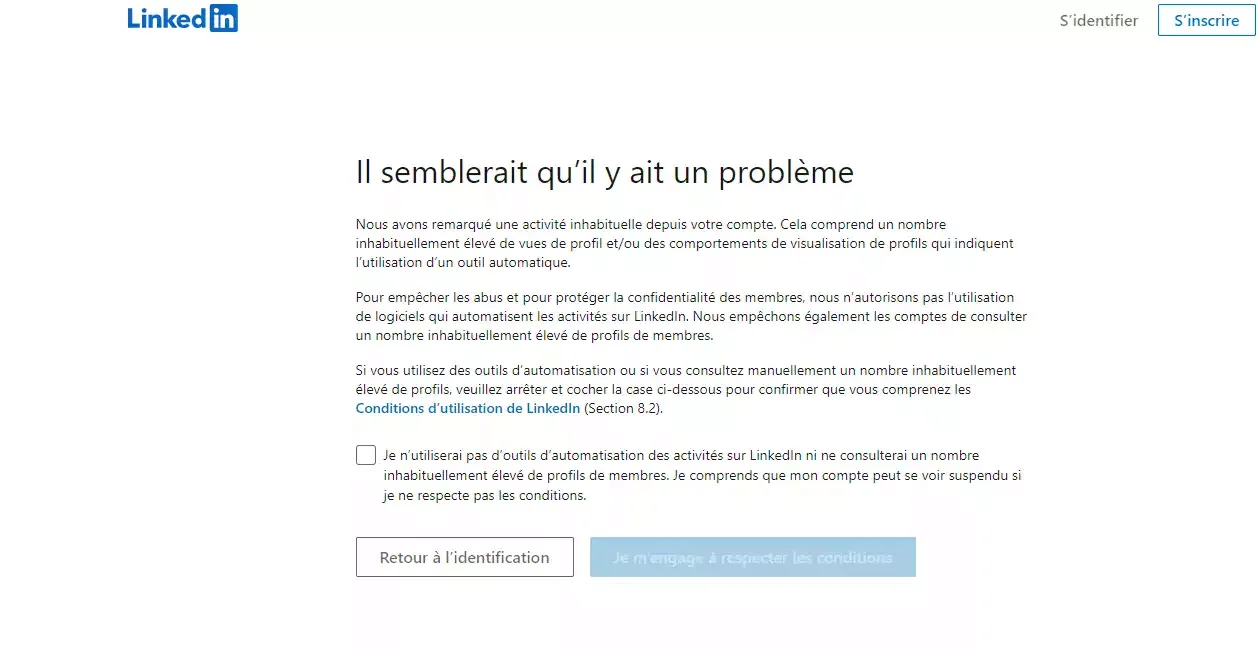 linkedin compte banni