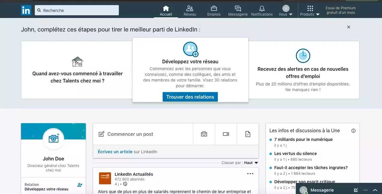 Créer un nouveau compte LinkedIn partie 3