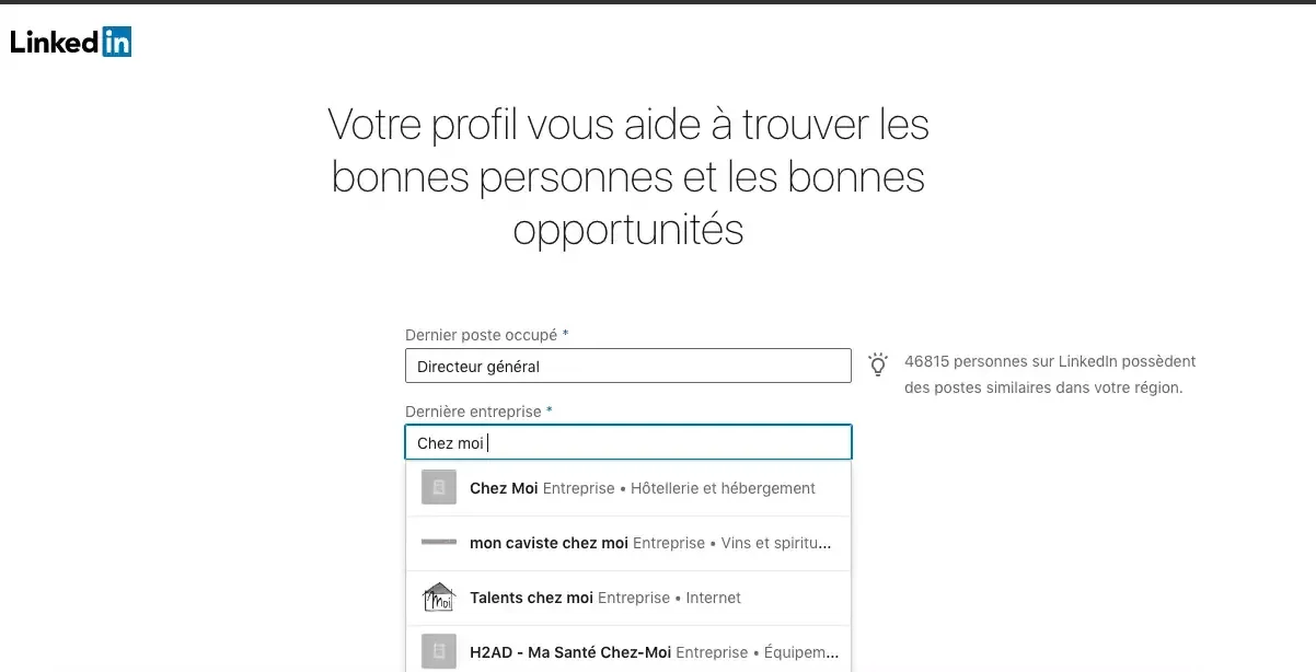 Créer un nouveau compte LinkedIn partie 2