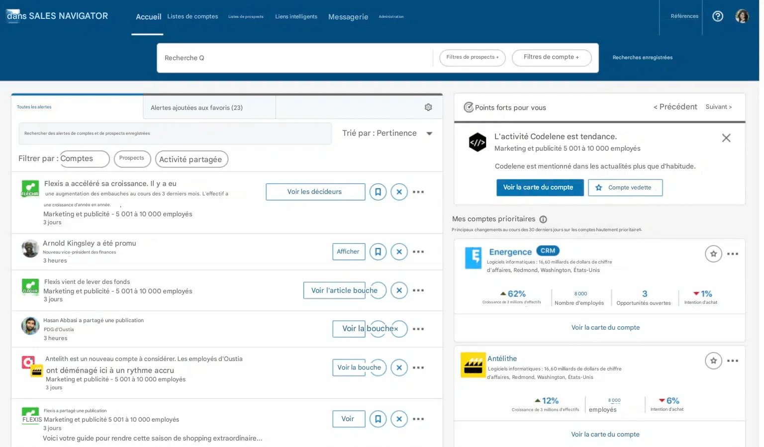 Crédits InMail Sales Navigator