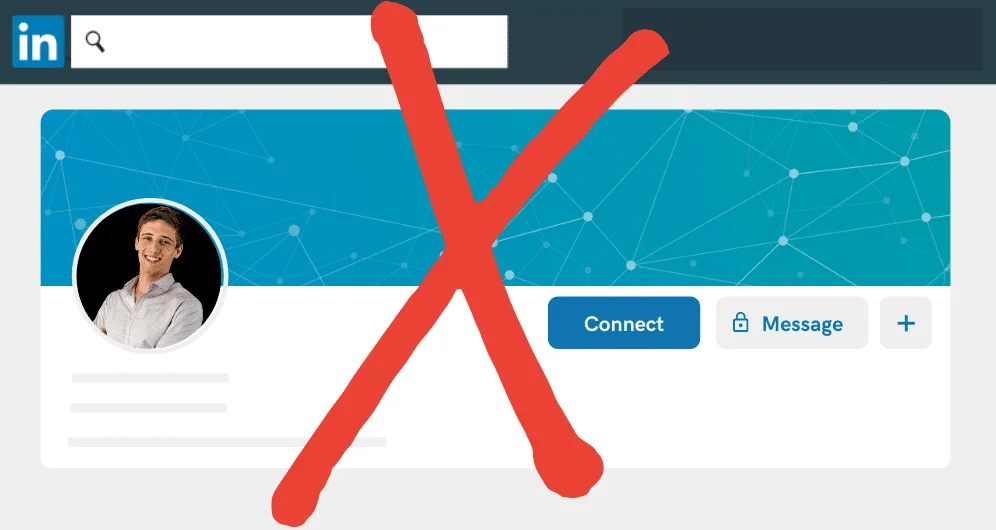 Profil LinkedIn désactivé croix rouge