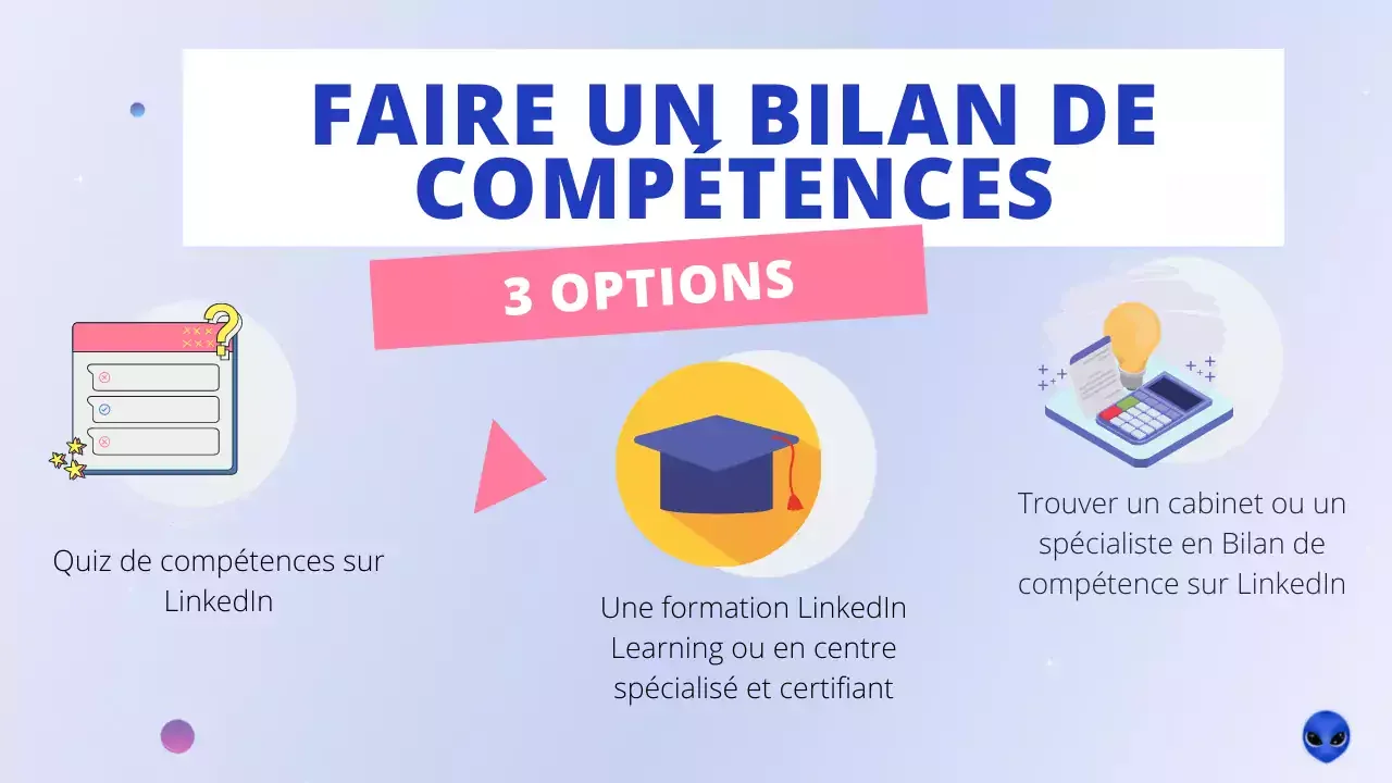 3 options bilan compétences LinkedIn