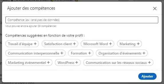 competences linkedin ajouter