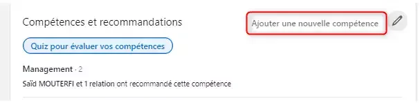 ajouter competence linkedin