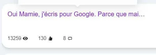 Oui mamie j'écris pour Google
