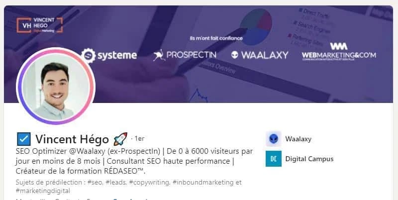Vincent Hego consultant SEO Waalaxy
