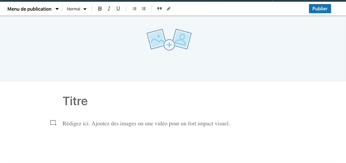 Interface publication blog Waalaxy