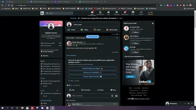 "Start a post" depuis LinkedIn