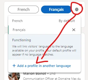 Paramétrage langue profil Waalaxy