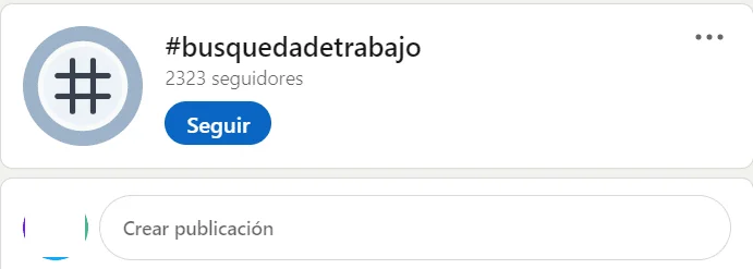 Búsqueda de trabajo hashtag LinkedIn