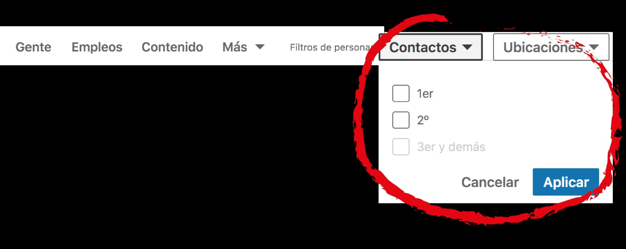 Filtres contactos LinkedIn Waalaxy