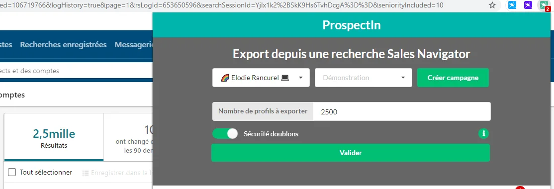 prospectin google chrome linkedin