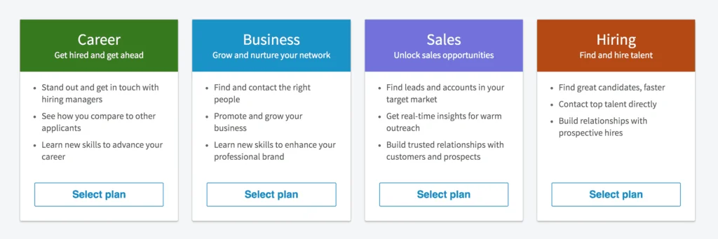 LinkedIn Premium offers