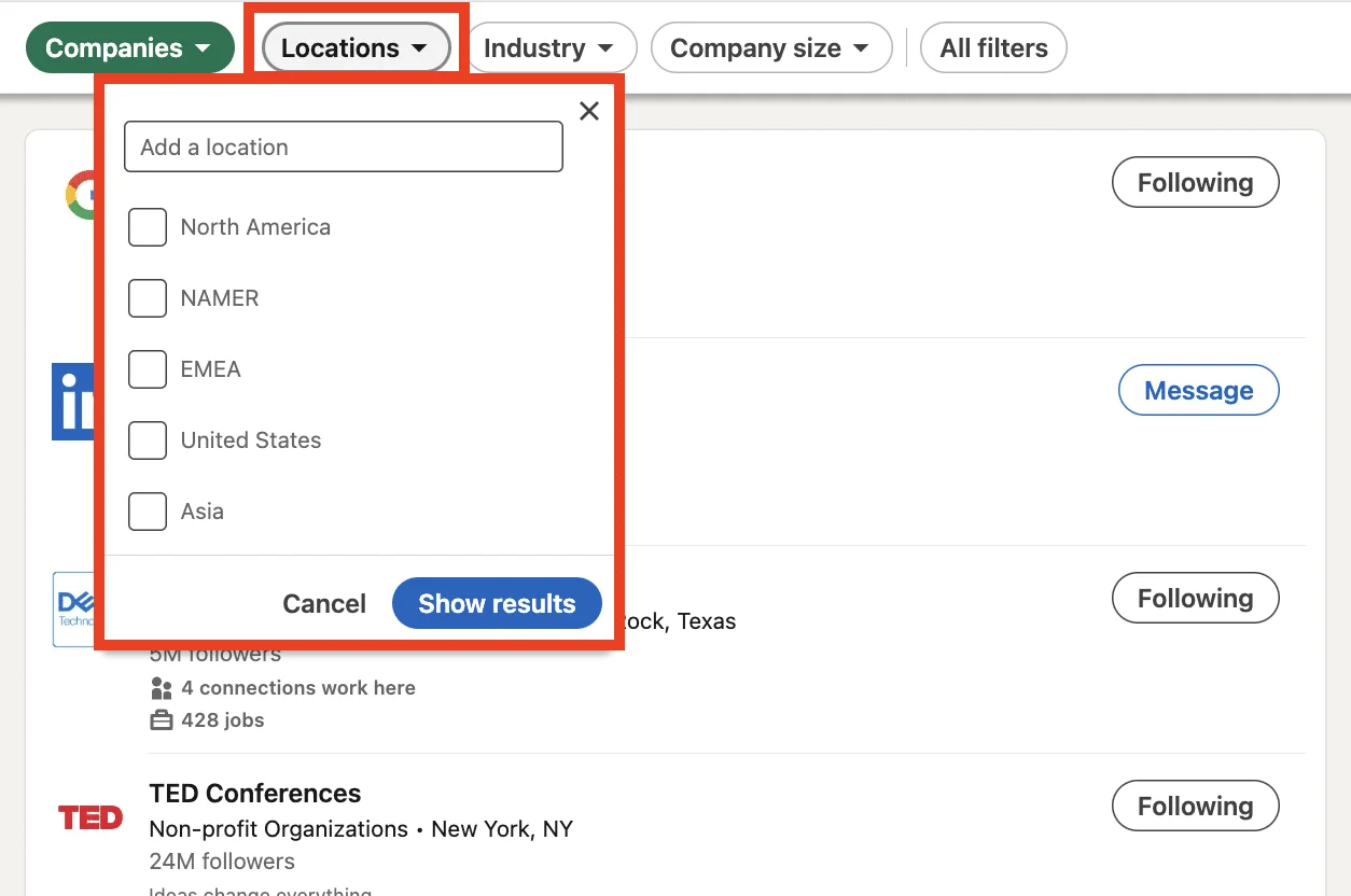LinkedIn account
