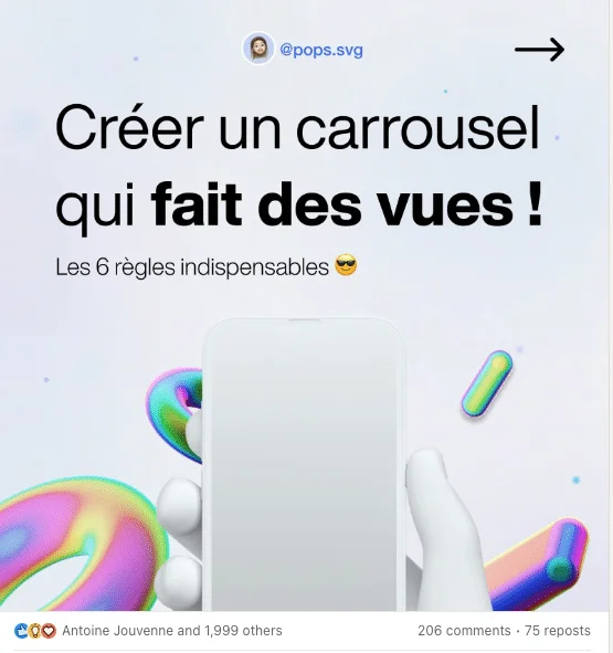 Examples of carousels on LinkedIn