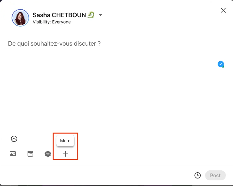 Start a post on LinkedIn