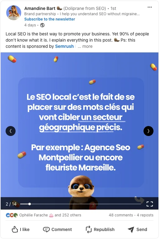 LinkedIn carousel example