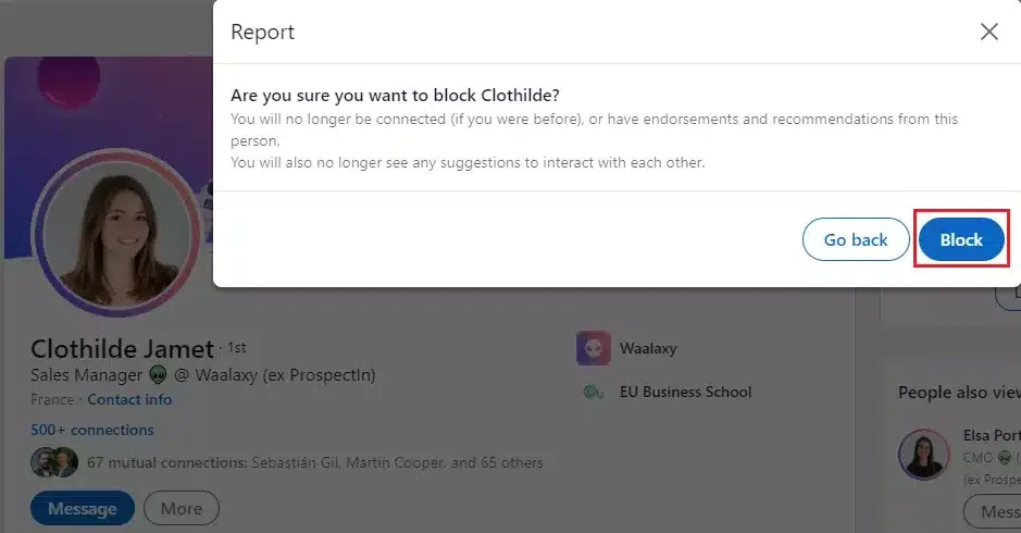 bloccare le persone su LinkedIn