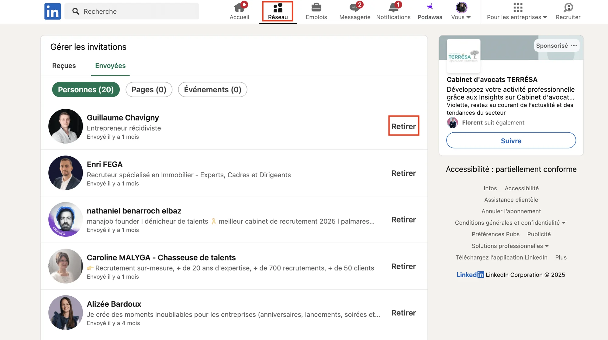 Bannir de LinkedIn