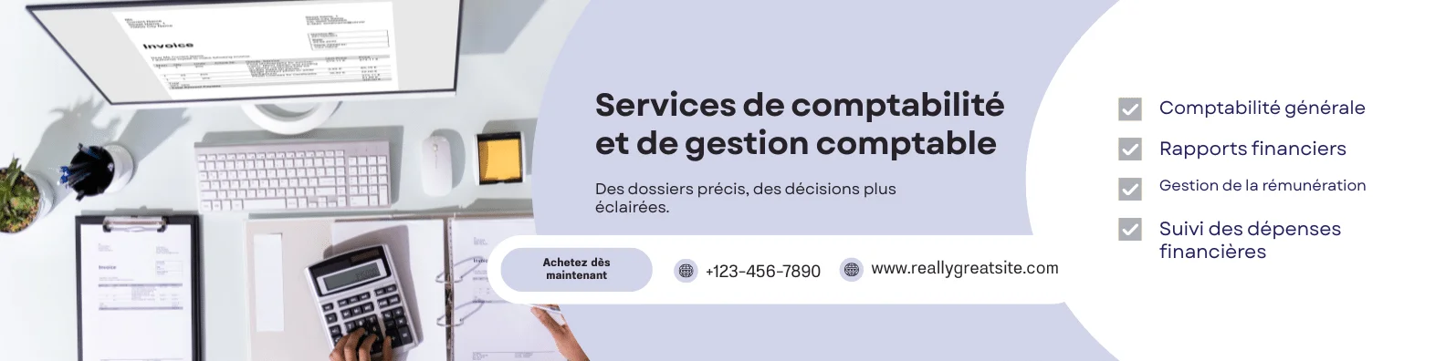 Modèle de bannière LinkedIn comptabilité/gestion