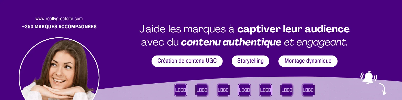 Bannière Linkedin Professionnelle Moderne Créateurs de contenu Indigo