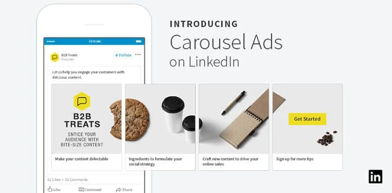 Format présentation carousel ads LinkedIn
