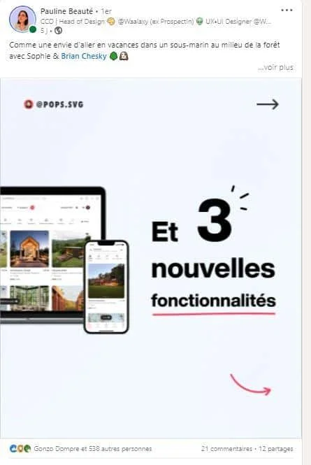 Pops SVG nouvelles fonctionnalités Waalaxy