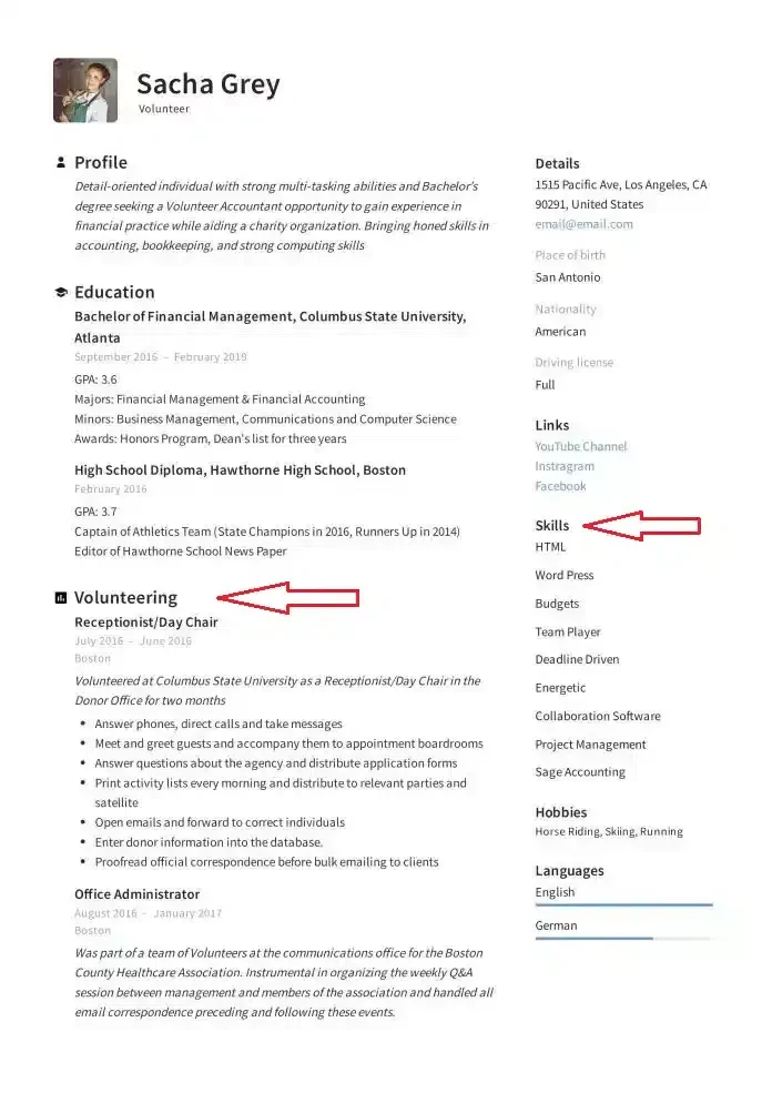ajouter bénévolat linkedin - sur CV