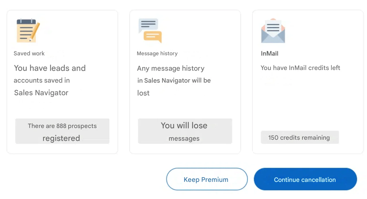 End of LinkedIn premium subscription resume.