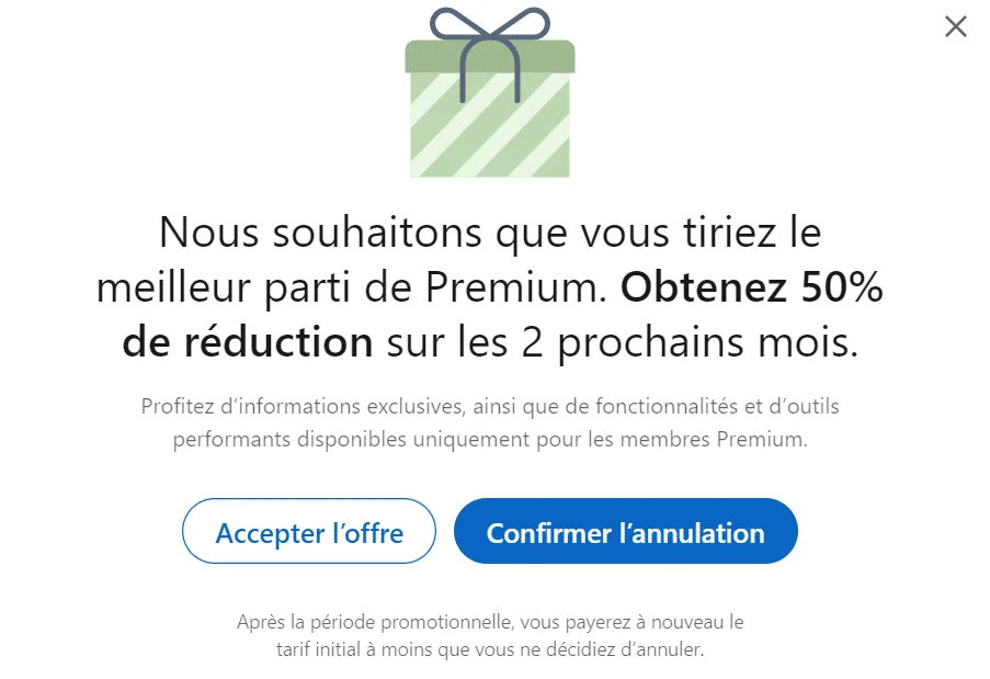 Code promo LinkedIn Premium -50%