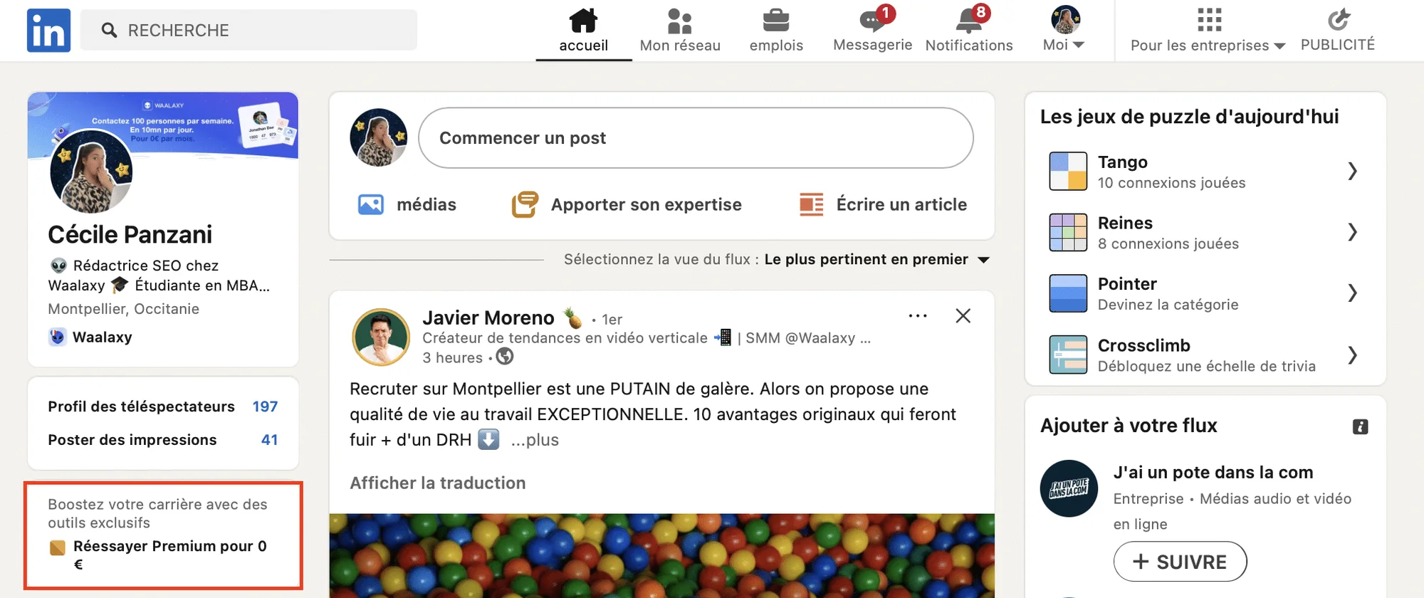Activer l’essai gratuit LinkedIn Premium