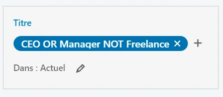 Filtre de recherche PDG manager sur Waalaxy