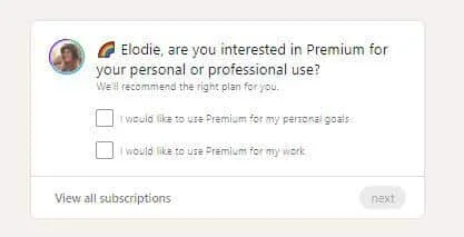 Options abonnement premium Waalaxy