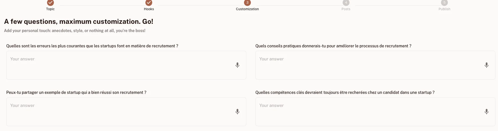 Caso di studio sui contenuti di LinkedIn - strumento Kawaak per scrivere rapidamente le pubblicazioni