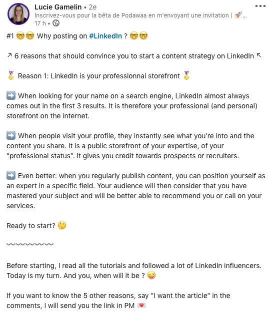 LinkedIn content strategy professional storefront