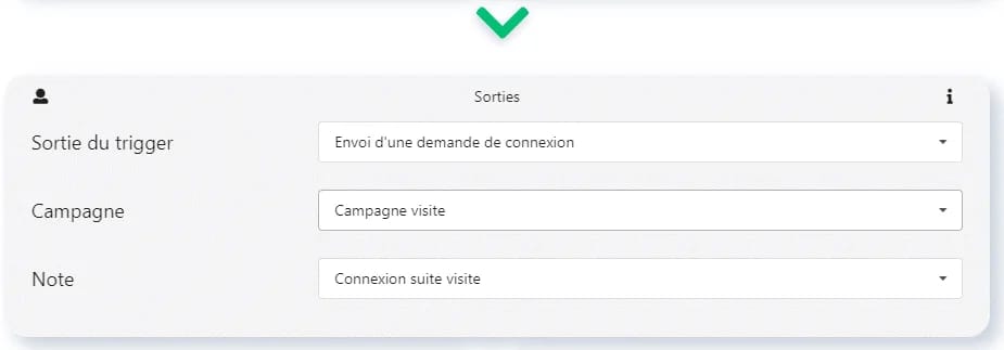 Interface sorties trigger Waalaxy
