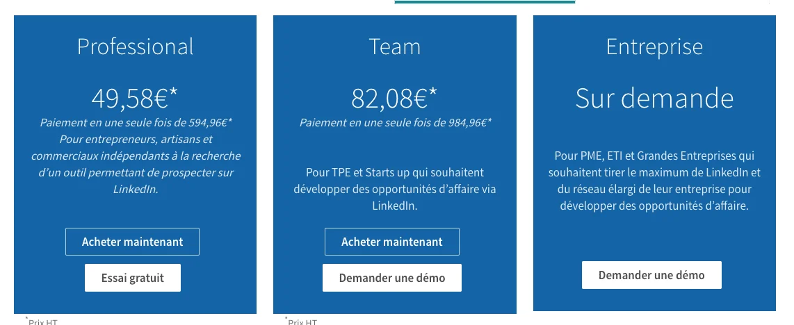 prix du sales navigator LinkedIn